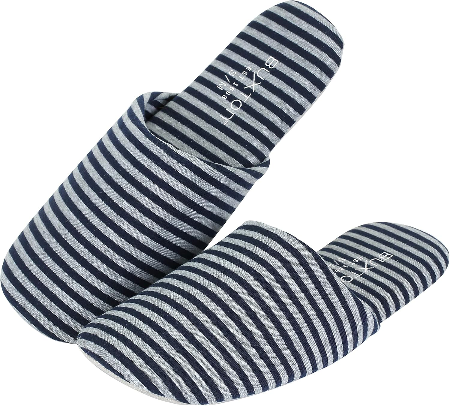 BUXTON EST. 1898 USA Cozy Lightweight and Foldable Travel Slippers for Womens and Mens(Unisex), Cotton Slippers with Mesh Bag-For Spa, Hotel,