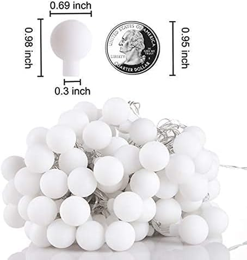 Globe String Lights Fairy Lights, 16.4Ft 50LED String Lights with 8-Mode Remote Waterproof Indoor Outdoor Hanging Lights Decorative Christmas Lights for Party Patio Garden Wedding (16.4Ft-Multicolor)