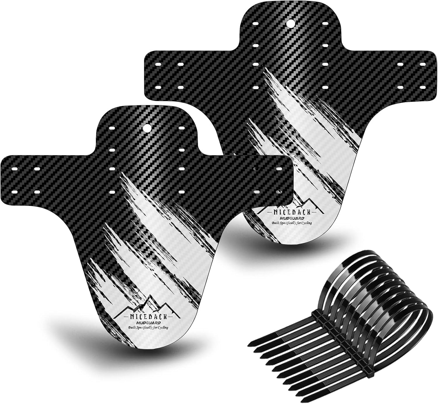 NICEDACK Bike Fender, Adjustable MTB Mud Guard, Front and Rear Compatible Mudguards, Easy to Install, Fits 26", 27.5", 29" Fat Tire Bikes and All Disc Brake Bicycles