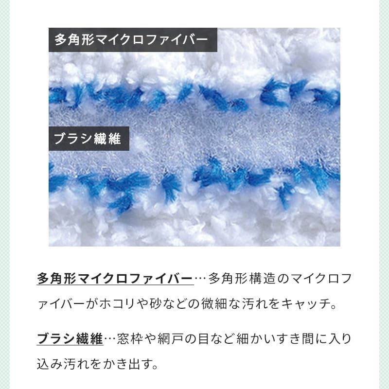 Azuma WD321 Window/Screen Door, Easy Squeeze Wiper (Middle Pattern Type), Window Cleaning, Microfiber, Brush Fiber, No Detergent, Can Be Washed Just with Water, Glass, Rubber Drainer, Silicone, Easy image number 1