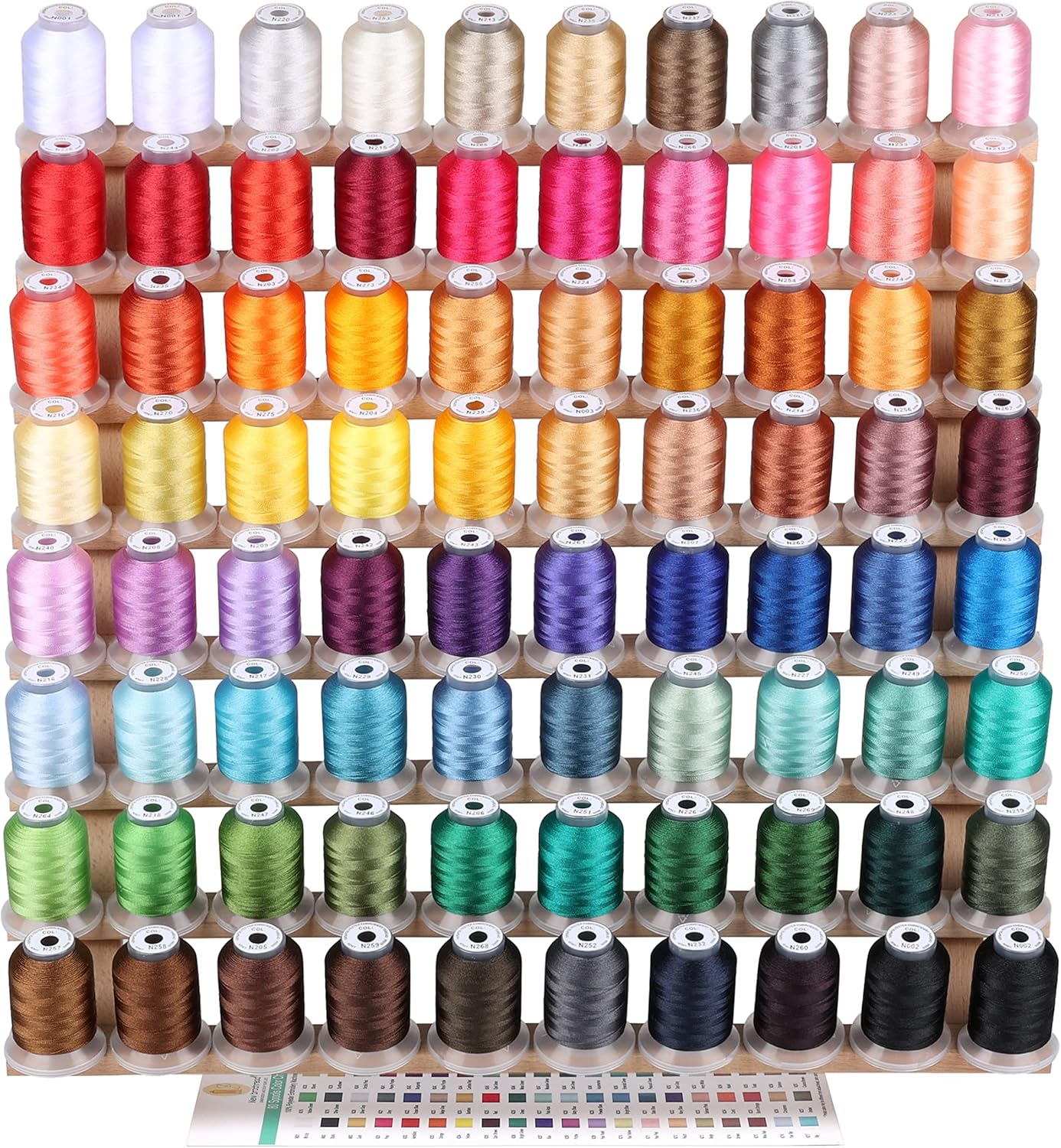 New Brothread 80 Spools Janome Colours Polyester Machine Embroidery Thread Kit 500M Each Spool - Newcolours Assortment image number 2
