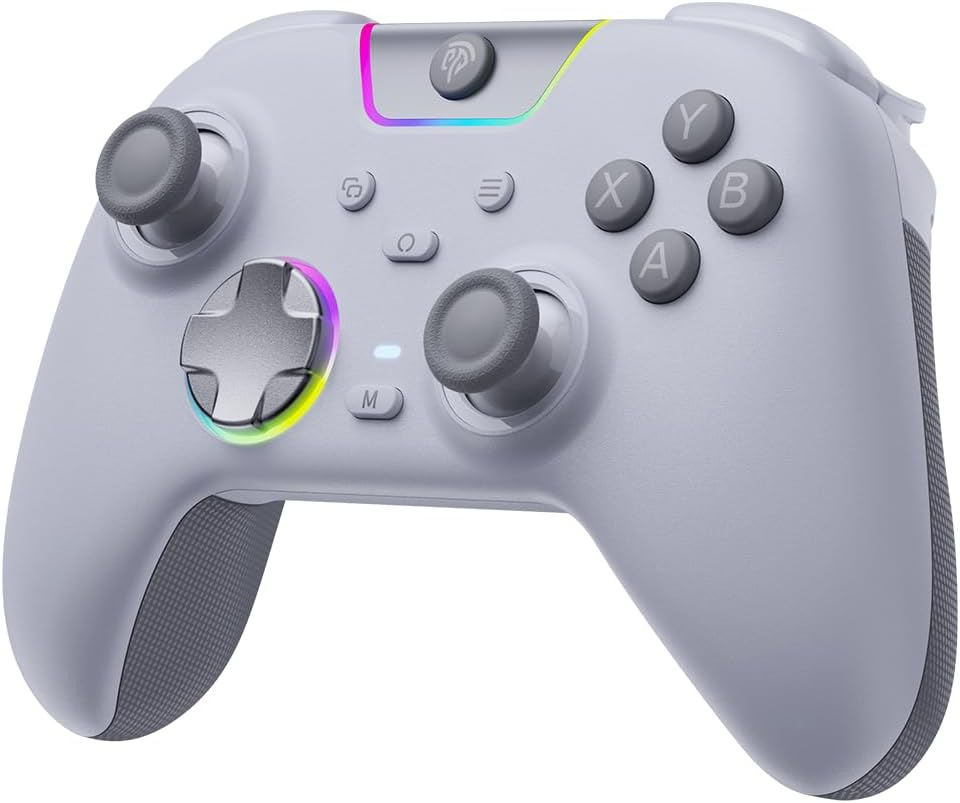 X05 Pro Wireless Controller PC &ndash; Ergonomic Skin-Like Grip, Silent Buttons, Dual Mode Vibration Triggers, Hall Joysticks with Drift-Free Accuracy, 2 Programmable Buttons, RGB Gaming Controller for Pc/Switch/Android/Ios, 20 Hours Battery (Black)