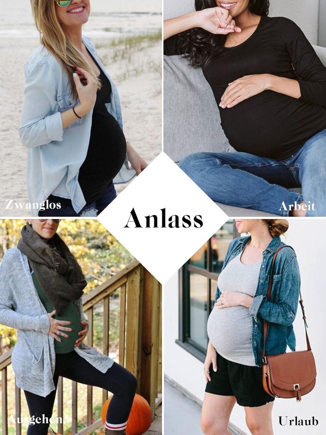 Love2Mi Women'S Maternity Shirt Long Sleeves Pack of 3 image number 5