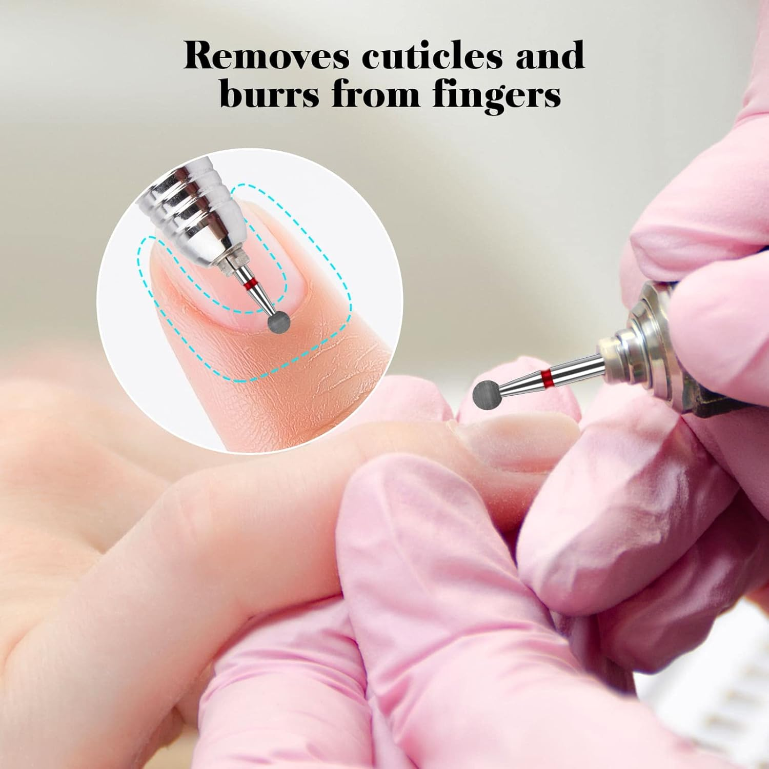 Difenni Cuticle Drill Bit,Nail Drill Bits Flame Cuticle Clean Drill Bit for 3/32''Electric Nail File Machine Cuticle Bit Nail Prep Tool (Red-Ball Shape) image number 4