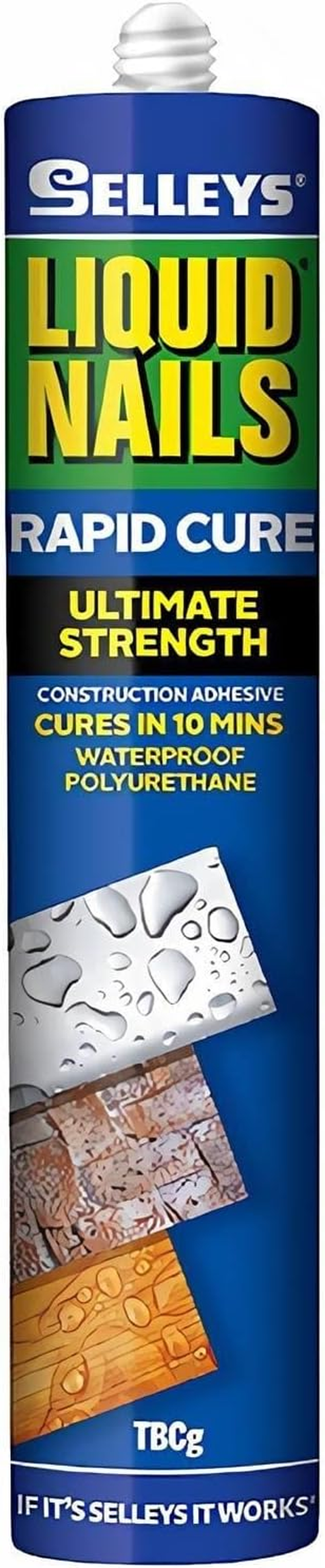 Selleys Liquid Nails Rapid Cure Strong Waterproof Adhesive 325 G, Beige