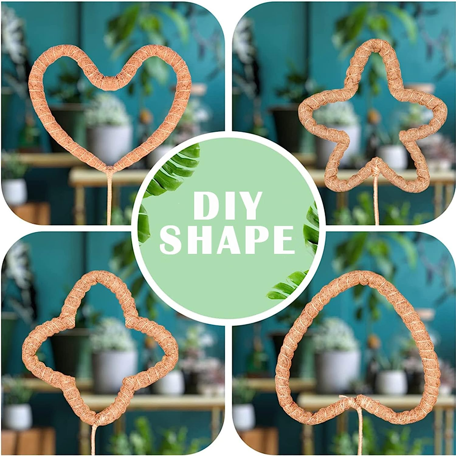 Moss Pole for Plants Monstera, 2PCS 25'' Bendable Plant Sticks Support, Plant Stakes for Indoor Plants, Coco Coir Pole Plant Support, Monstera Moss Pole for Climbing Plants Growth (25" * 2Pcs)