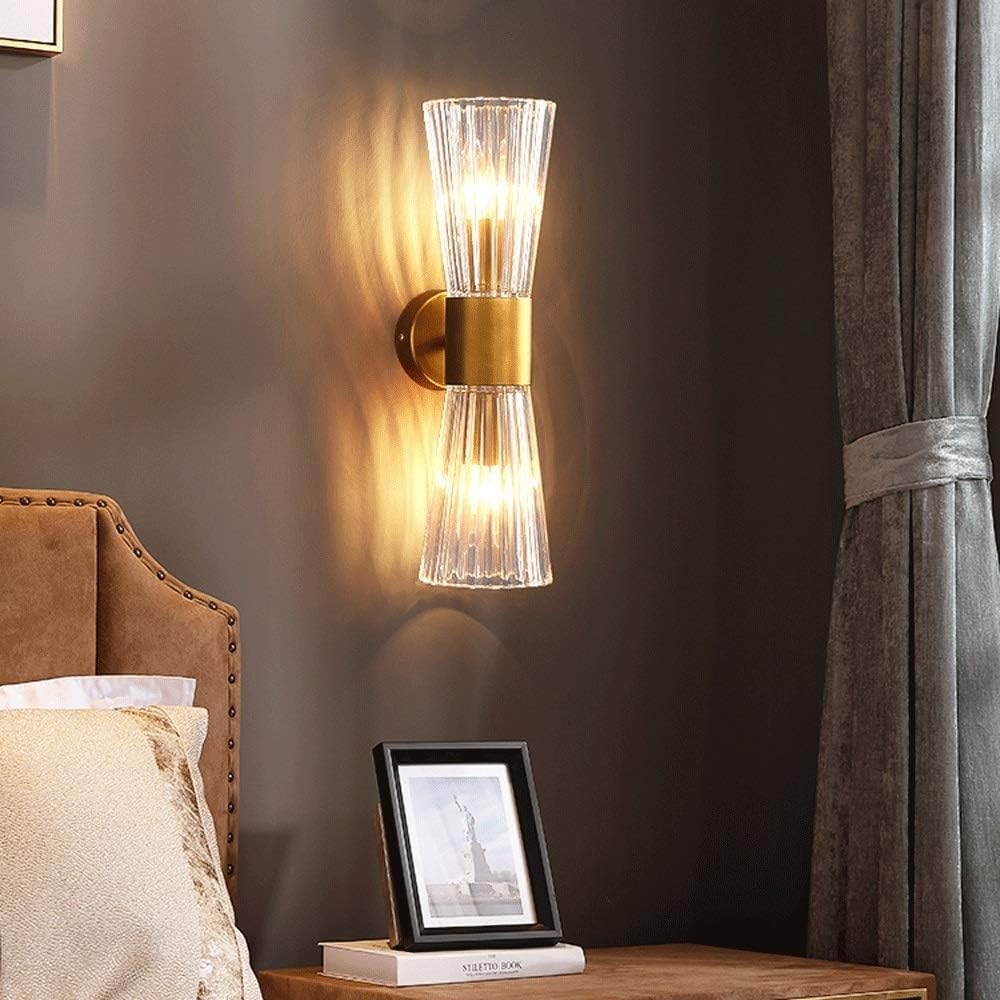 Postmodern Crystal Wall Light, Indoor Brass Wall Sconce Lamp, E14 Wall Lighting Fixtures Headboard Lamps for Living Room Bedroom Bedside Stairs Hallway, E14 Socket XXZ image number 3