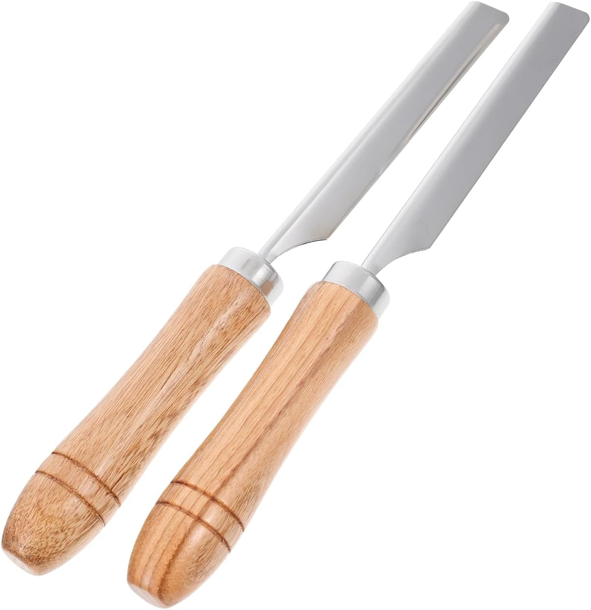 UPKOCH 2Pcs Stainless Steel Pig Hair Remover Racks with Wood Handle - Manual Pork Hair Scraper for Slaughter Factory and Farm, Fits 4.13 X 0.75In Blades (Blade Not Included) image number 2