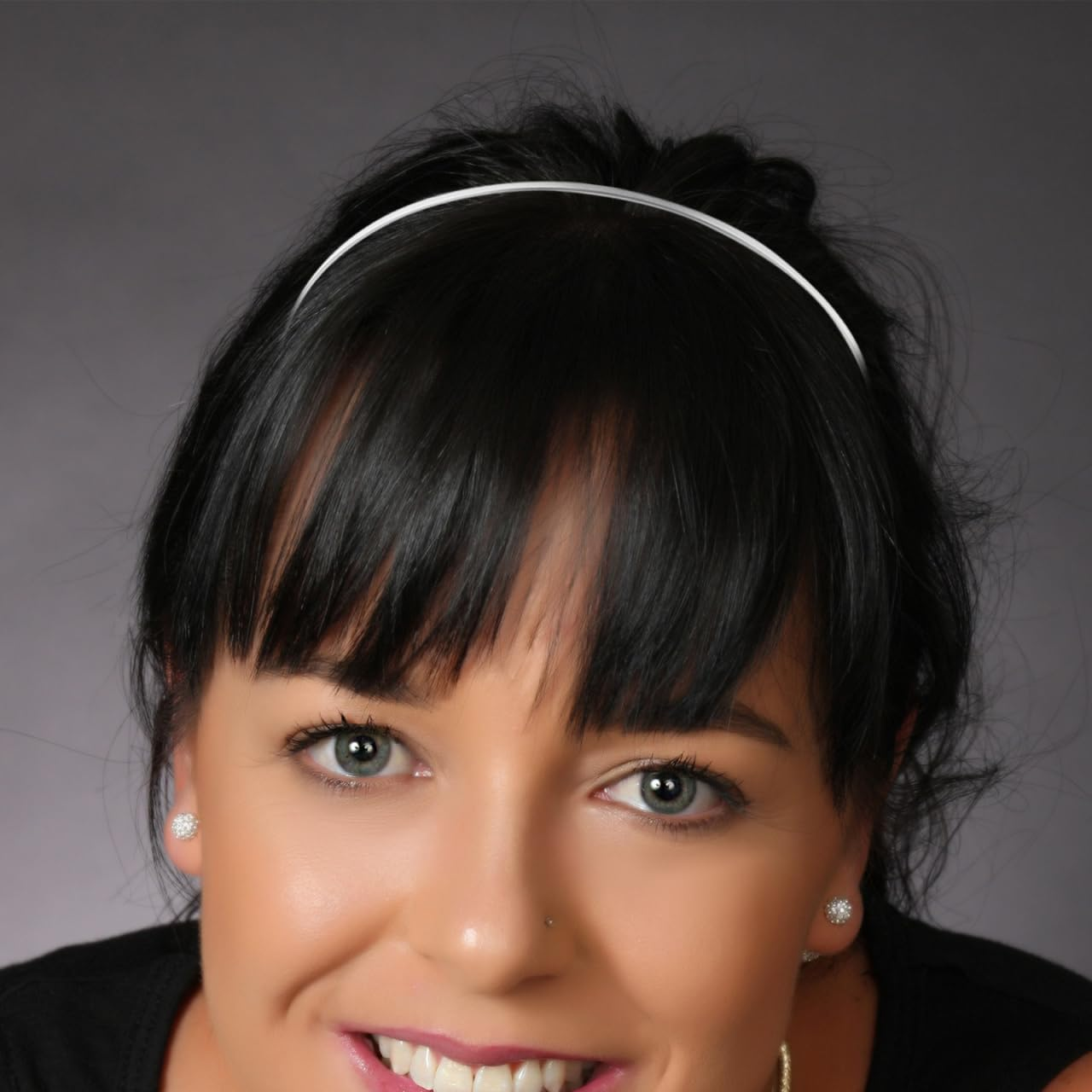 Partykindom 10 Pieces Hair Band for Girls Headband for Special Occasions Decorate Hair with Flowers or Jewellery Silver image number 1