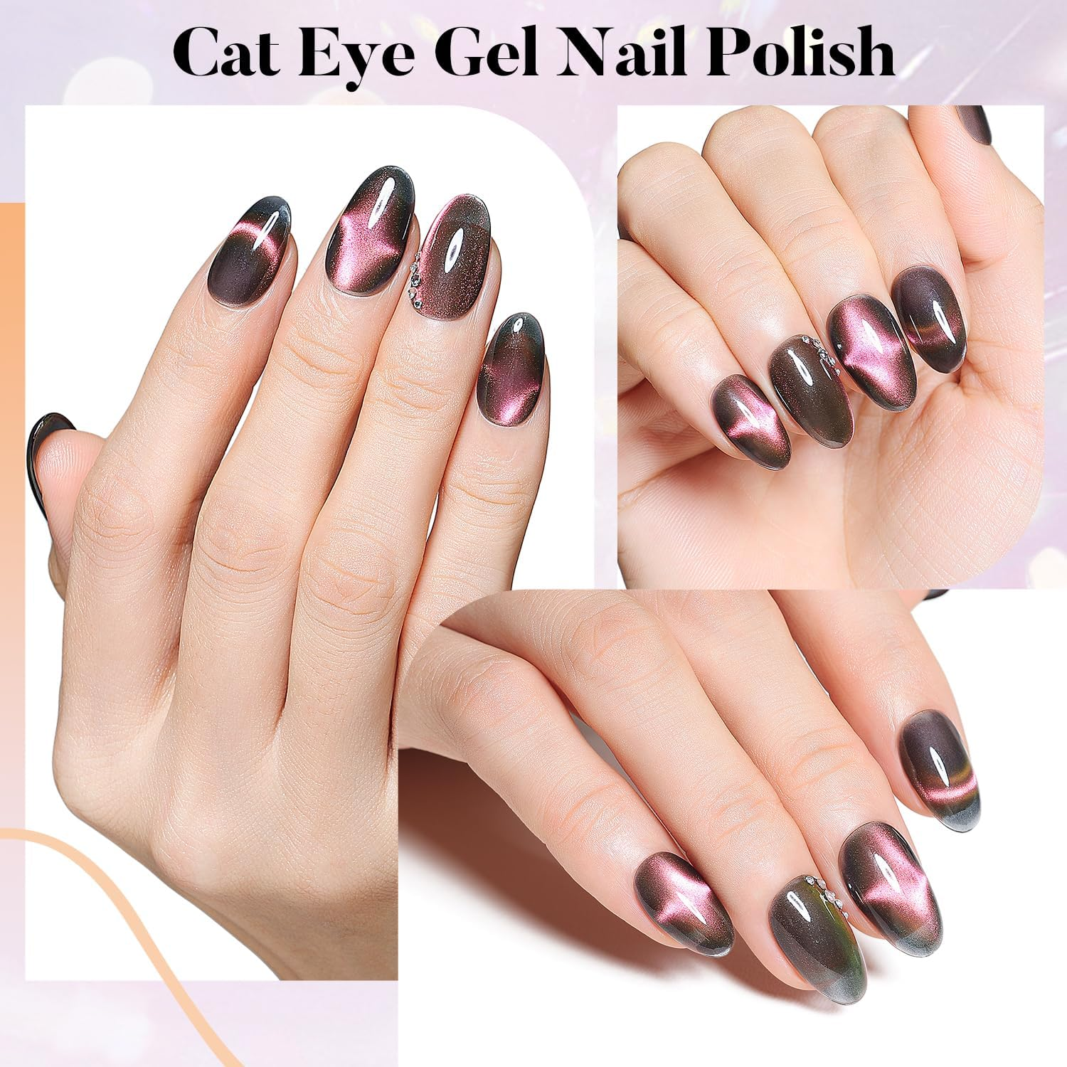 AIMEILI Cat Eye Gel Nail Polish Soak off U V LED Hema Free Cruelty Free Vegan Gel Polish Colors for Nail Art DIY Gel Nail Manicure 742 - C6523_719 image number 2