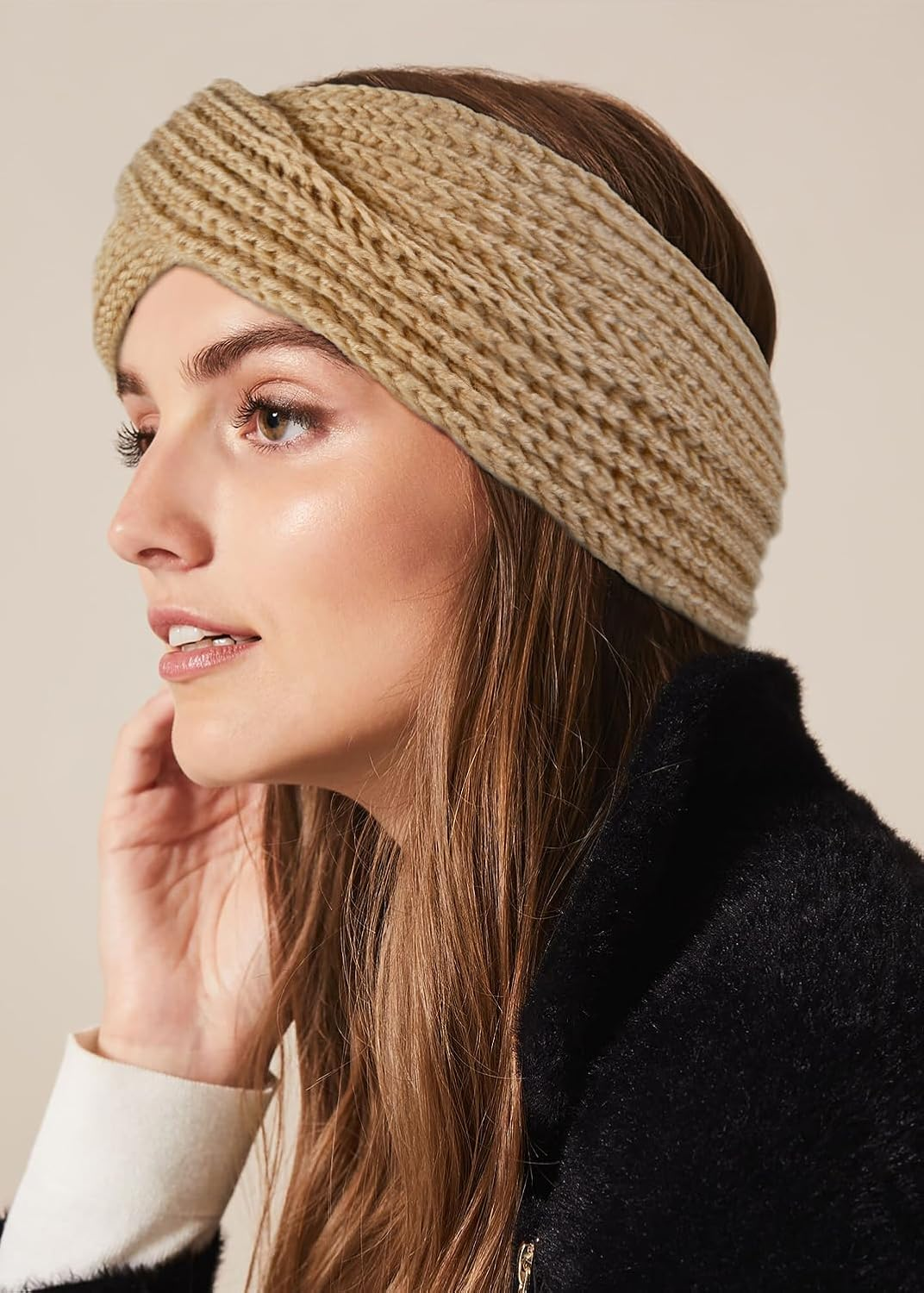 Pack of 6 Winter Headbands, Women'S Wide Knitted Girls Women Ear Warmers, Headbands, Knitted Hair Band, Thick, Elastic, Warm Winter Hair Bands, Headband, Hair Accessories, Headband Headwrap, Hair image number 6