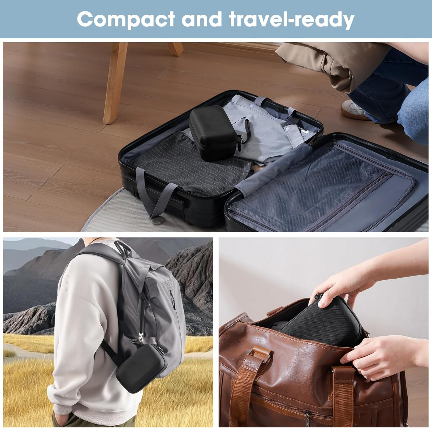 Procase Hard Travel Case for Neilmed Sinus Rinse Packets, Carrying Bag for Maoever Neti Pot Nasal Rinse, Portable Case for Sinus Rinse Bottle and Nasal Wash Salt Packets or Nose Cleaner Kit -Black image number 5