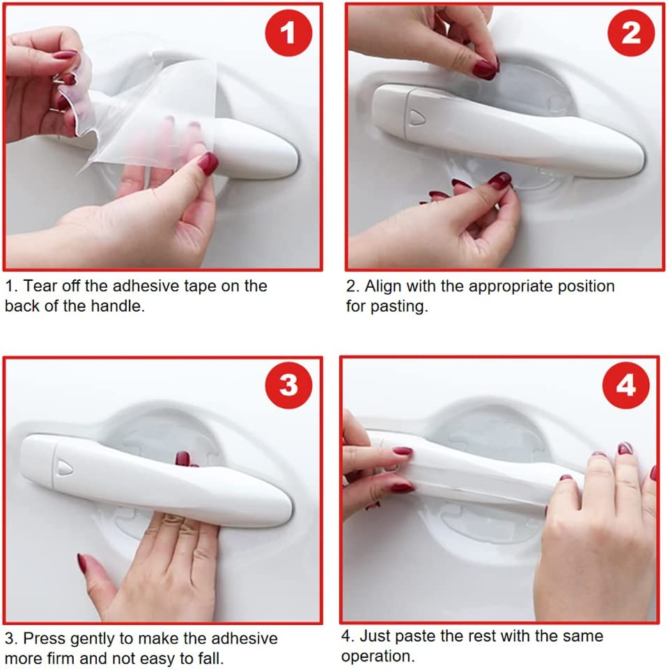 Jumpfire 16 PCS Transparent Door Handle Protector Stickers - Waterproof Anti-Scratch Handles Cup Scratch Protectors Universal for Avoiding Car Scratches image number 2