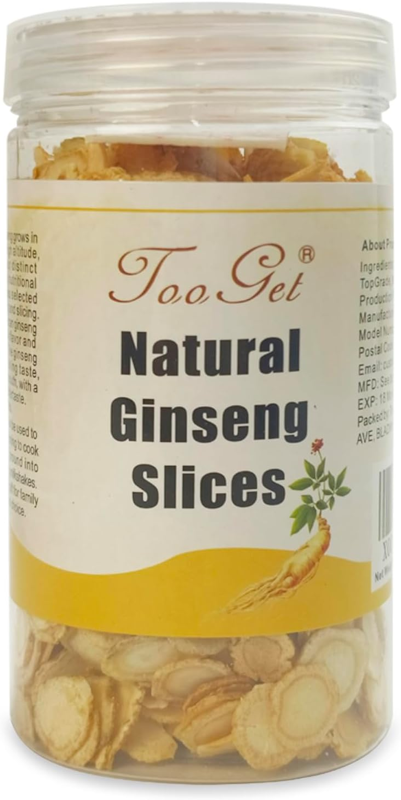 Tooget Ginseng Slices, 4 OZ Sliced Ginseng Root by Hand Picked for Soup, Tea, Congee to Promote Good Health - Men and Women image number 5