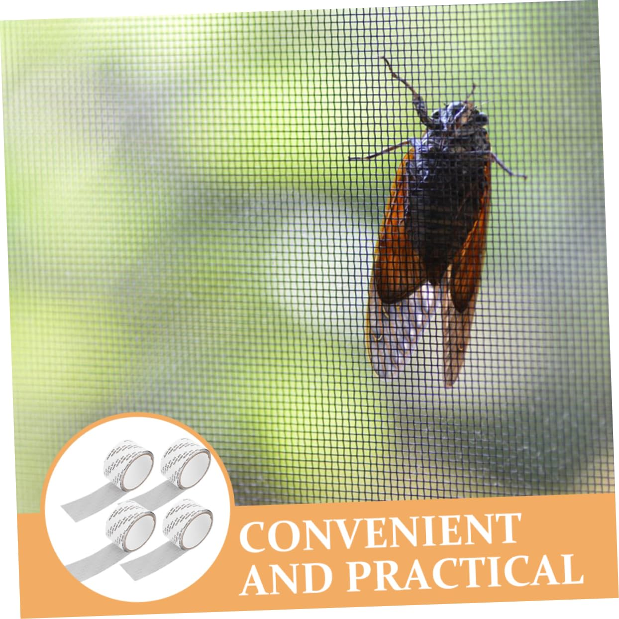 COOLHIYA Window Screen Repair Kit 4 Rolls Self-Adhesive Screen Patch Tape 5Cm X 2M Gray for Home Use and DIY Repairs of Tear Holes in Windows and Doors - Grey image number 2