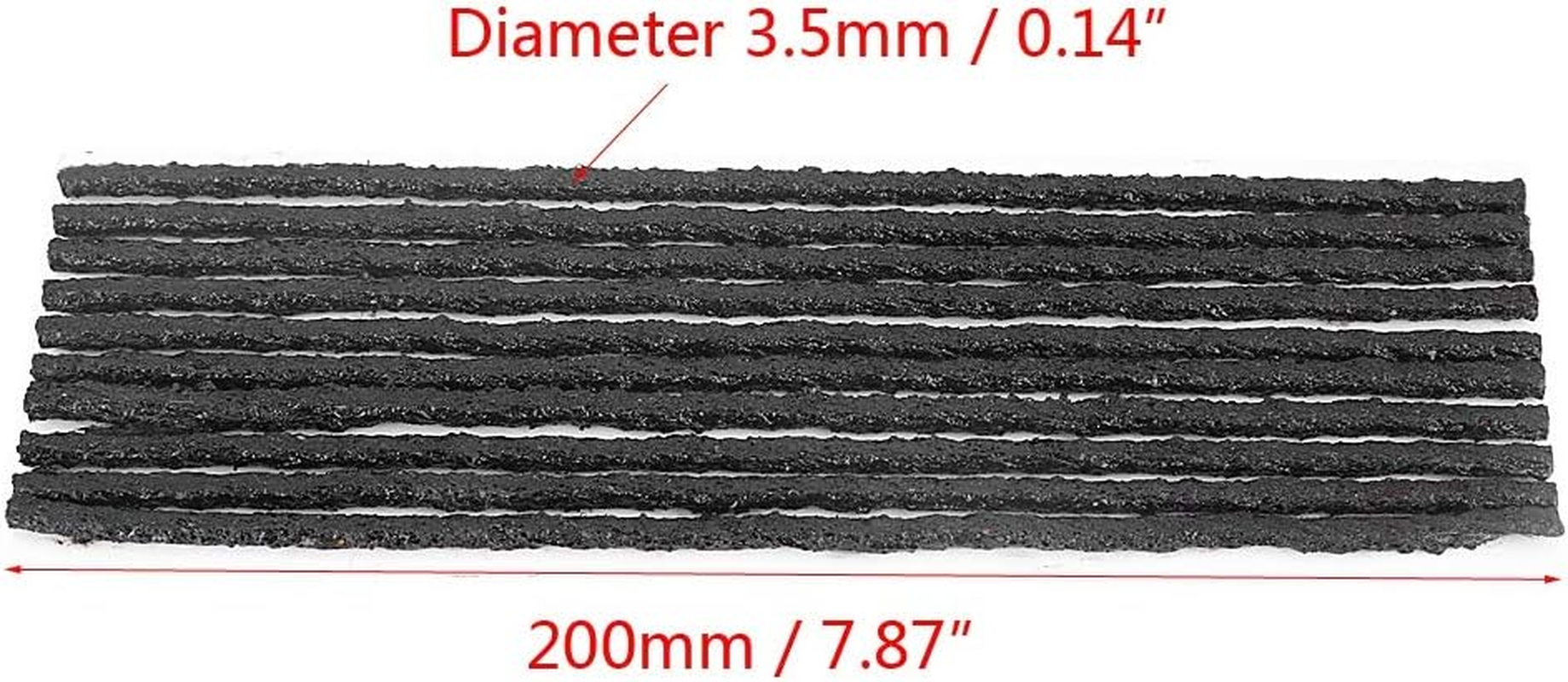 CHICIRIS 50Pcs Tire Repair Rubber Strip, Professional Tire Puncture Repair Strips, Size 200 * 3.5Mm, Suitable for Car Motorcycle image number 1