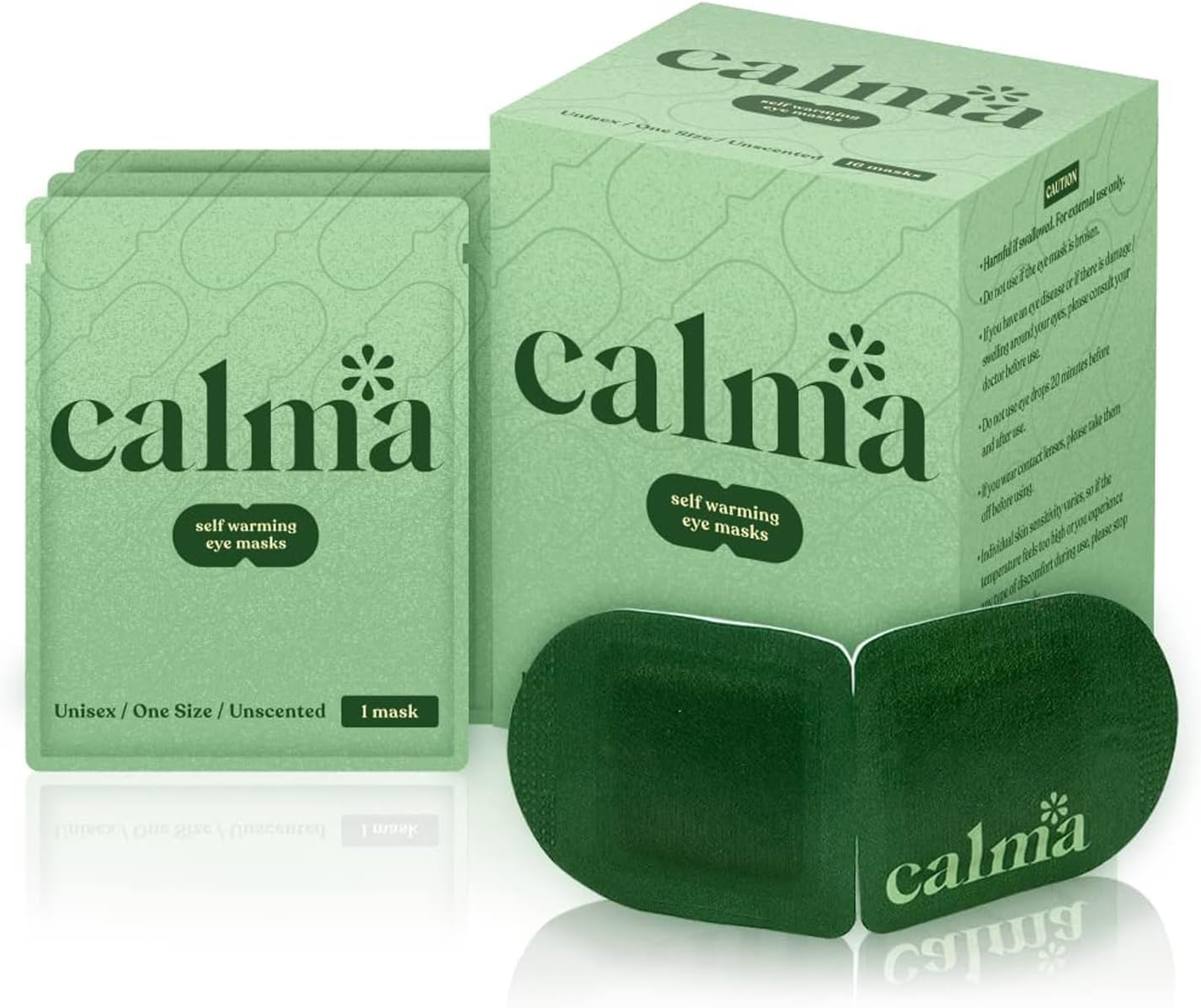 16 Pack Calma Heated Eye Mask - Hot Compress for Eye Fatigue - Helps Relief Dry Eyes, Blue Light Strain, Headaches and Dark Circles (Unscented) image number 1