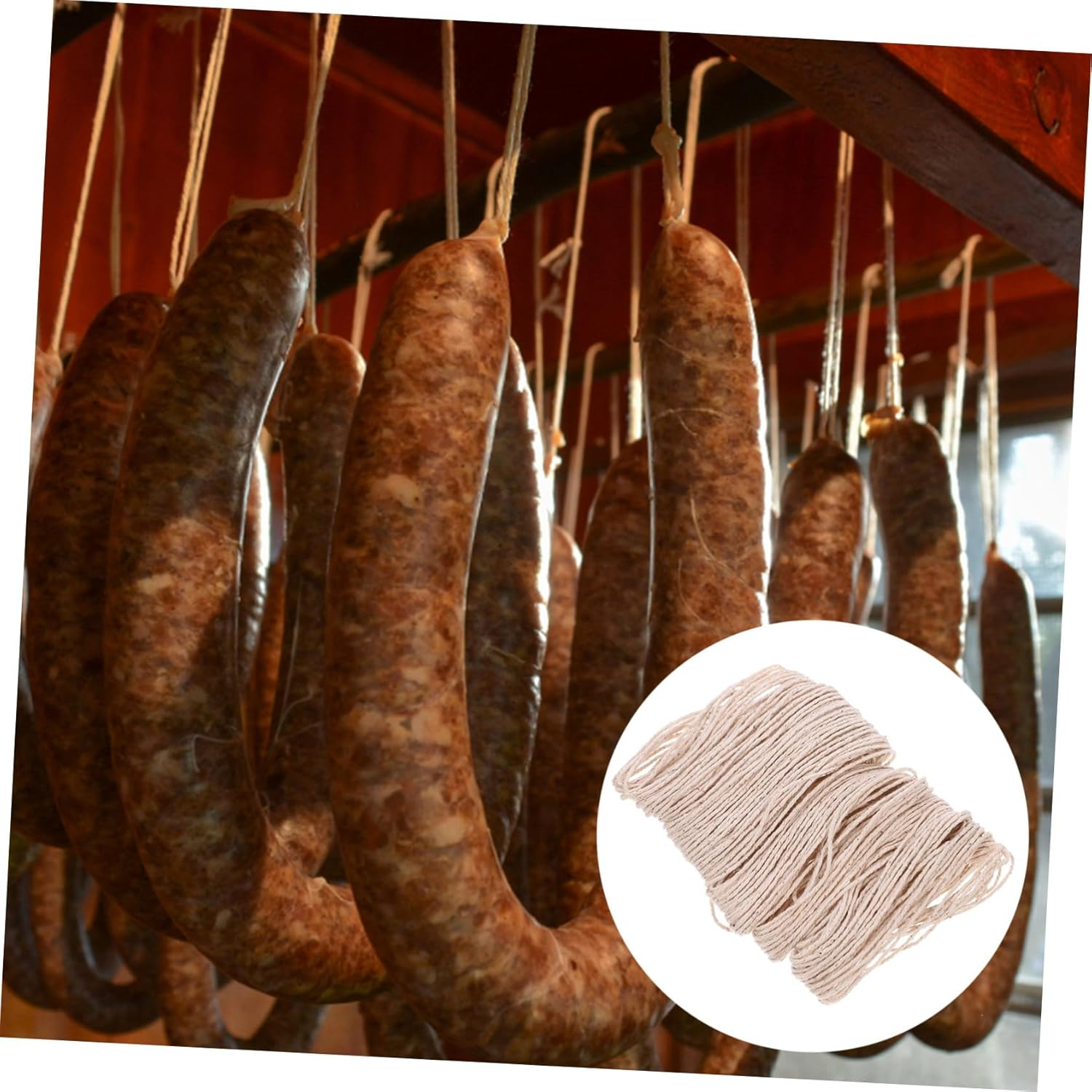 Cotton Butcher Twine Meat Tying String Kitchen Cooking Thread Natural Food-Grade Cotton Rope 30M for Sausage Wrapping and Meat Packaging image number 1