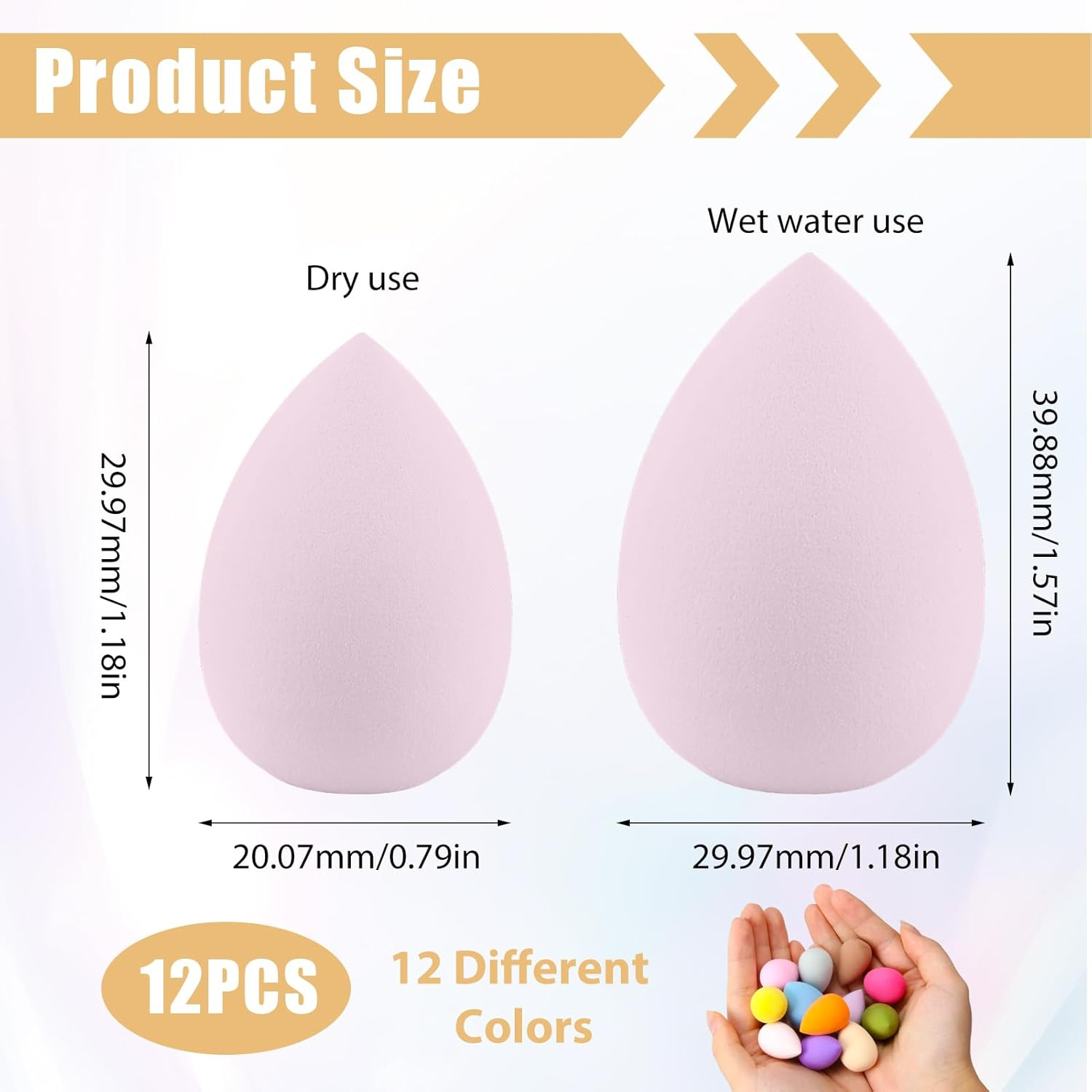 12 Pcs Makeup Sponges, Beauty Blender Set, Foundation Applicators for Complexion, Soft Powder Puff Tools, Versatile Makeup Brushes for All Skin Types, Liquid & Cream Products image number 2