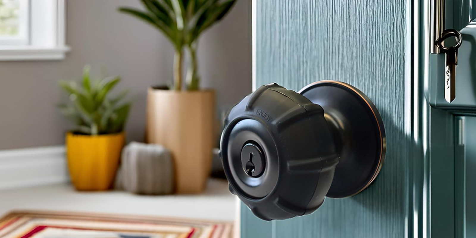 New Enjoy Cover - Silicone Door Knob Grips Maximum Grip Nonslip Arthritis & Senior Living Aids Grippy Easy Open Fits All Door Knob Universal Size Decorative ! 4 Pack (Black) image number 4