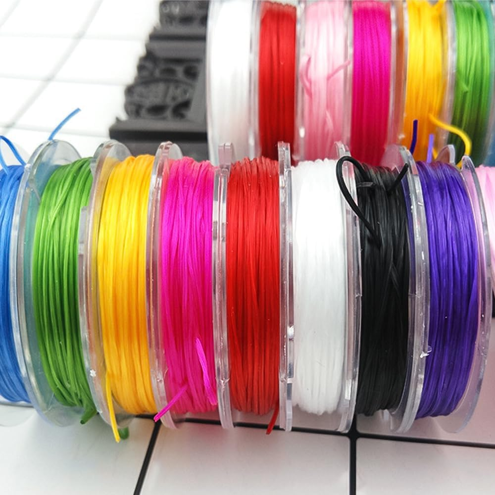 Elastic String for Bracelets 12 Roll 0.7Mm, High Stretchy Beading Elastic String for Bracelets Necklace Jewelry Making, 12 Color image number 5