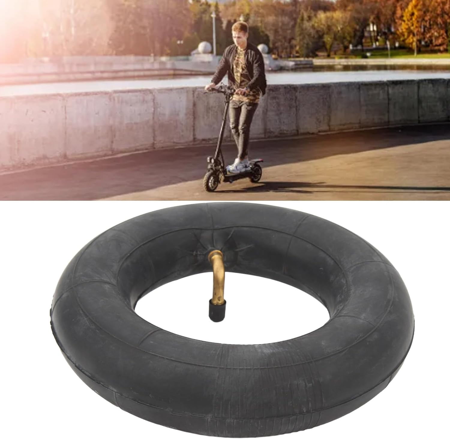 200X50 Inner Tubes, 8 Inch Electric Scooter Tire Tube with Bent Valve Stem, Wear Resistant Rubber Thickened Scooter Tube Replacement, Easy to Install, Firmly Connected (90 Degree image number 3