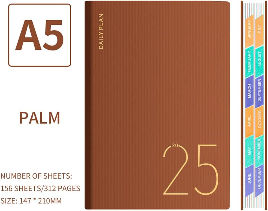 Weforu 2025 A5 Planner Notebook, Calendar Scheduler Monthly Planner Daily Planner Paperback for Home Office School Diary Travel image number 3