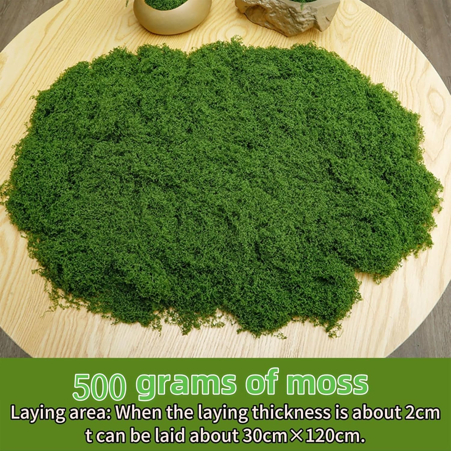 500G Artificial Moss Soft Breathable Fake Moss for Indoor Plants Natural Green Eco-Friendly Faux Moss for Planters Musgo Artificial Para Macetas Decorative Garden Landscaping Supplies image number 1