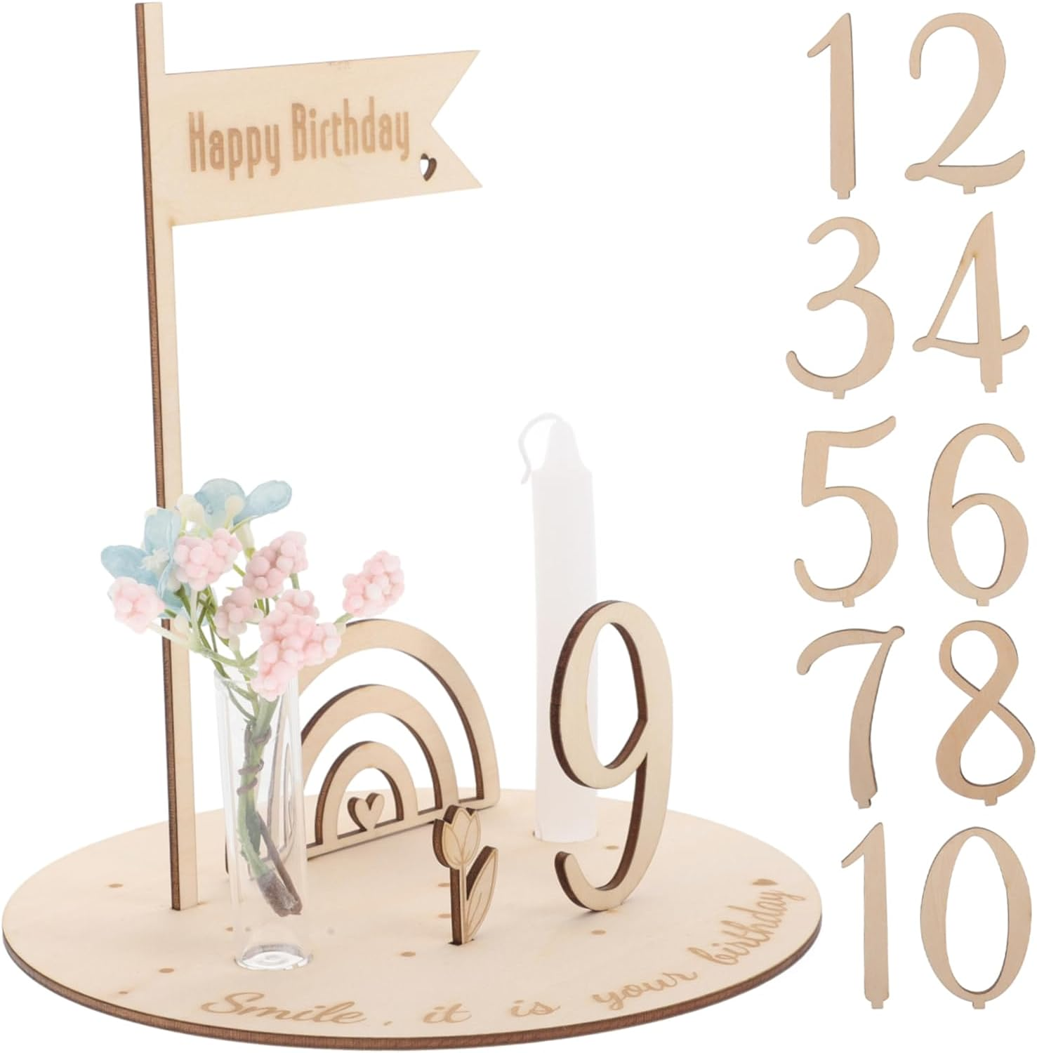 Newborn Milestone Sign Months Milestone Plate Wooden Birth Announcement Shower Favor Photo Prop for Boy Girl DIY image number 1