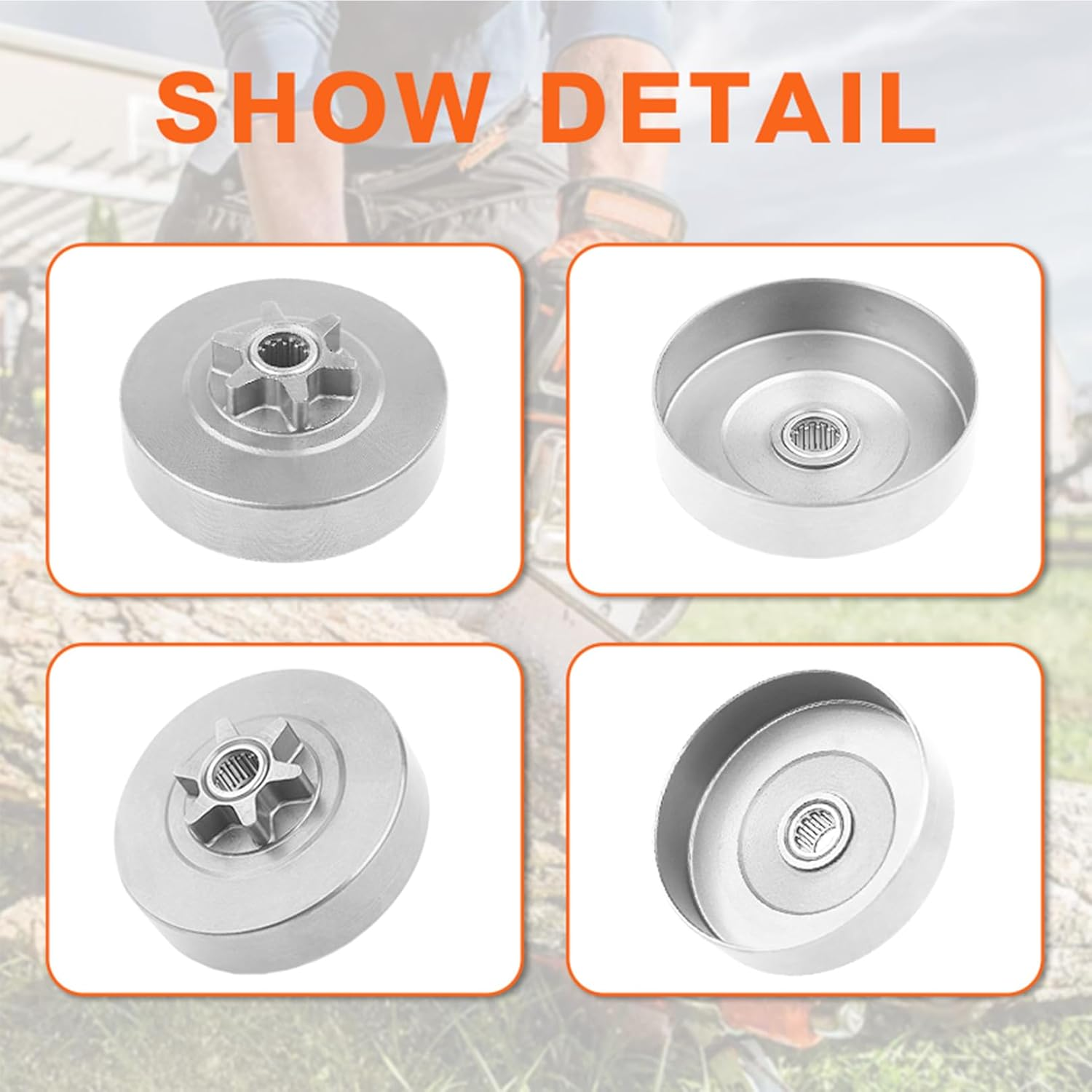 3/8-6T Spur Sprocket Clutch Drum Assembly Kit for Husqvarna 120 36 41 136 137 141 142 235 235E 240 236 Jonsered 2035 2036 2040 2041 Partner 350 351 Chainsaw 530047061