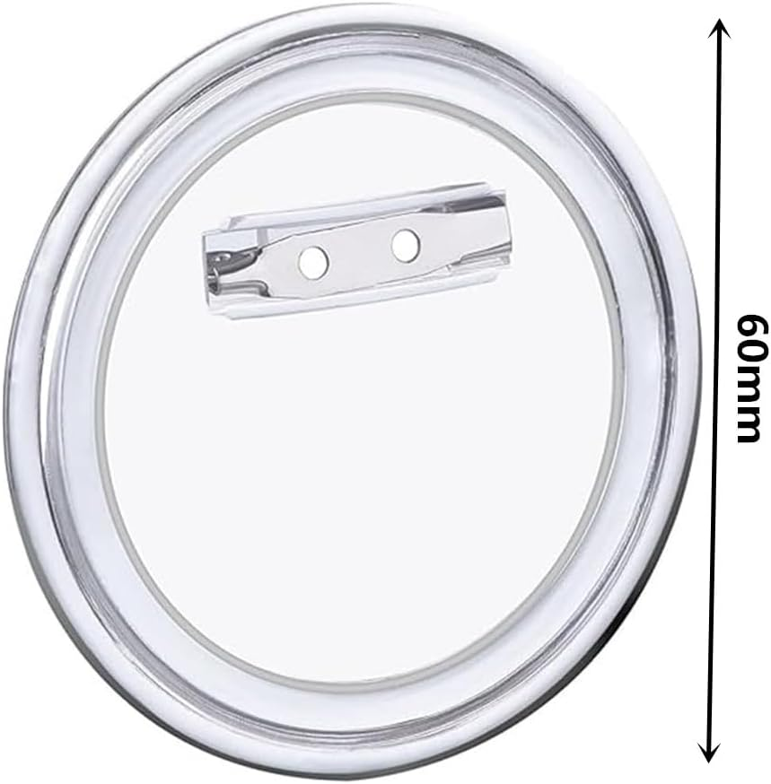 JRGTDS Acrylic Button Pin Badges, 24 Pcs 2.3 Inch Clear round Pin Blank Buttons Badges, DIY Crafts Supplies, Office, School Activities image number 3
