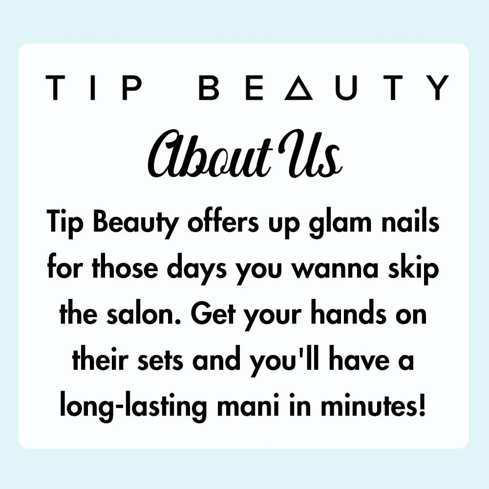 Tip Beauty Coffin Collections | 28 Faux Nails & Specialized Nail Glue | Quick Drying Professional Salon Quality Glue on Fake Nail Kit | Faux Nails for Women, False Nails for Kids (Multi Color Aysemetrical French Manicure) image number 5