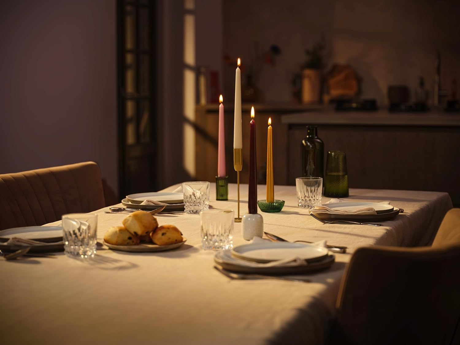 Bolsius Smooth Tapered Candles - Set of 16 - Haptic Luxury - Decorative Household Candles - Length Burning Time - Unscented - Natural Plant Wax - without Palm Oil image number 2