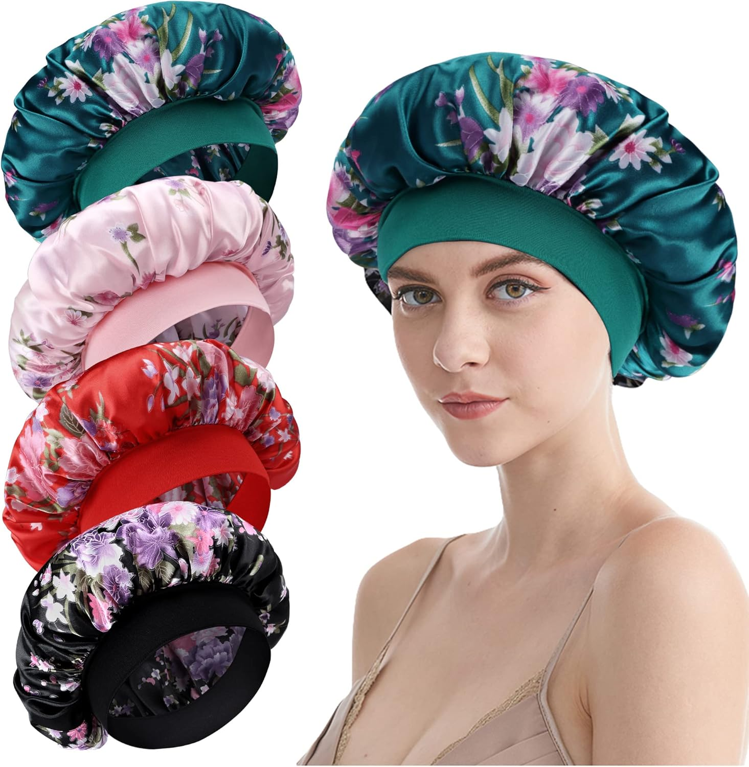 Hair Bonnet for Women &ndash; Soft Breathable Hair Cap Shower Caps for Braids Natural Hair