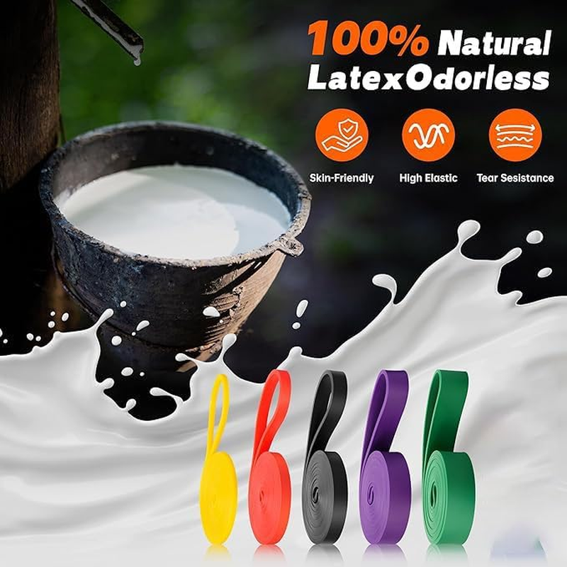 SOVYOULIVE Resistance Bands for Working Out, 5 Packs Exercise Bands, Pull up Assistance Bands for Body Stretching Training Physical Therapy Muscle Training for Men & Women image number 3