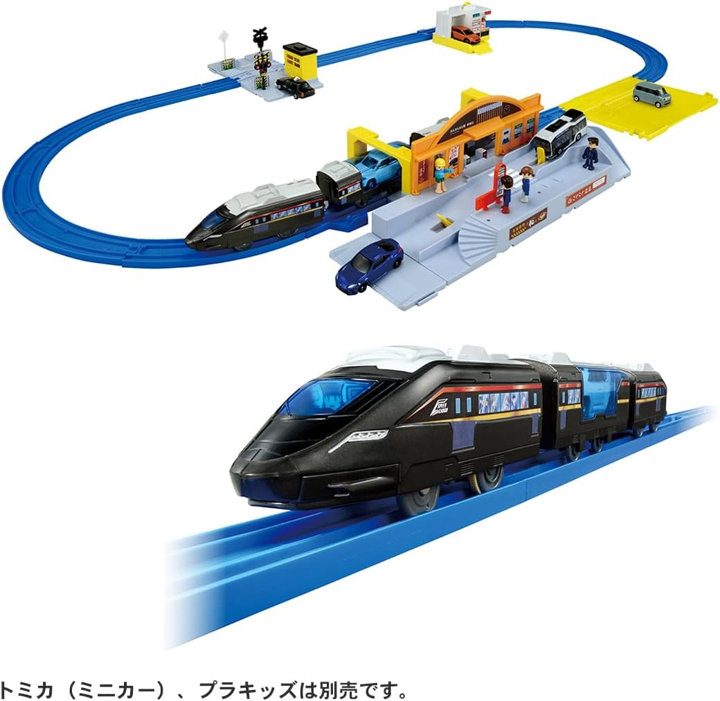 Takara Tomy Plarail Let'S Play More with Tomica! Hakkou! Scenes Full of Scenes in Front of the Station Rotary Set, Train Toy, for Ages 3 Years and Up image number 4