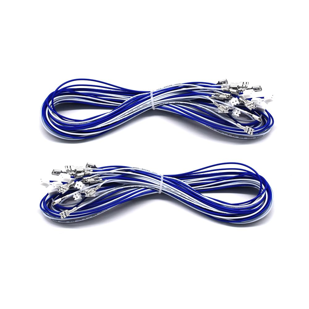 Arcity 20 Pcs Arcade Button Wires Harness Cable for Zero Delay USB Encoder PCB with 0.187" 4.8Mm Terminals 15.74Inch Compatible with Micro Switches HAPP Style Arcade Buttons Joysticks New