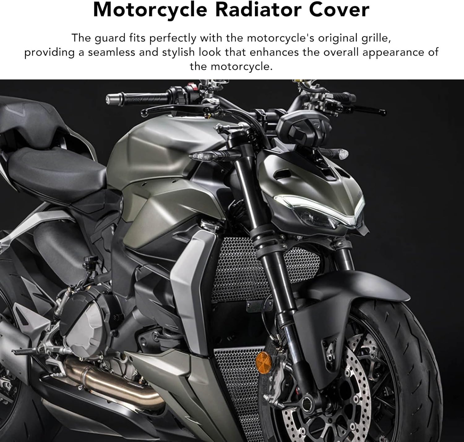 Motorcycle Radiator Grille Guard Protector Cover, for DUCATI Streetfighter V2 2022‑2023 Black Motorcycle Radiator Cover, anti High Performance, 2Pcs image number 4