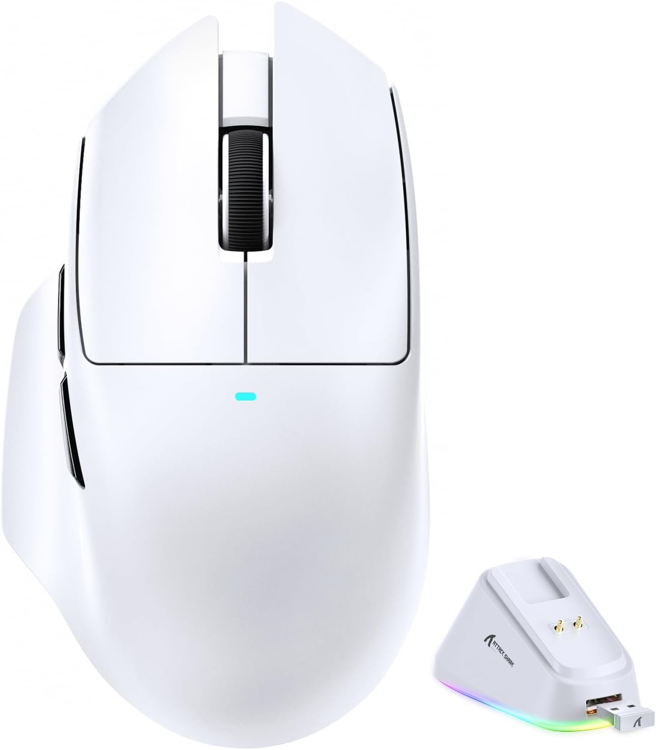 ATTACK SHARK V6 65G Superlight Wireless Gaming Mouse with RGB Magnetic Charging Dock,Bt/2.4Ghz Wireless/Wired Mouse 1K Polling,Pixart PAW3311 Sensor,25K Dpi,Office Gamer Mice for Pc/Win/Mac(Rose)