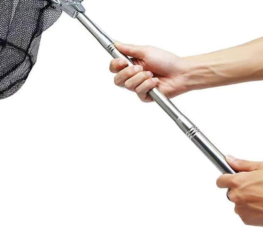 Fishing Net Landing Mesh Fish Catch Tool Telescopic Pole Folding Handle Foldable Extends to 63 Inches - Lightweight Aluminum Alloy, Knotless Mesh image number 2