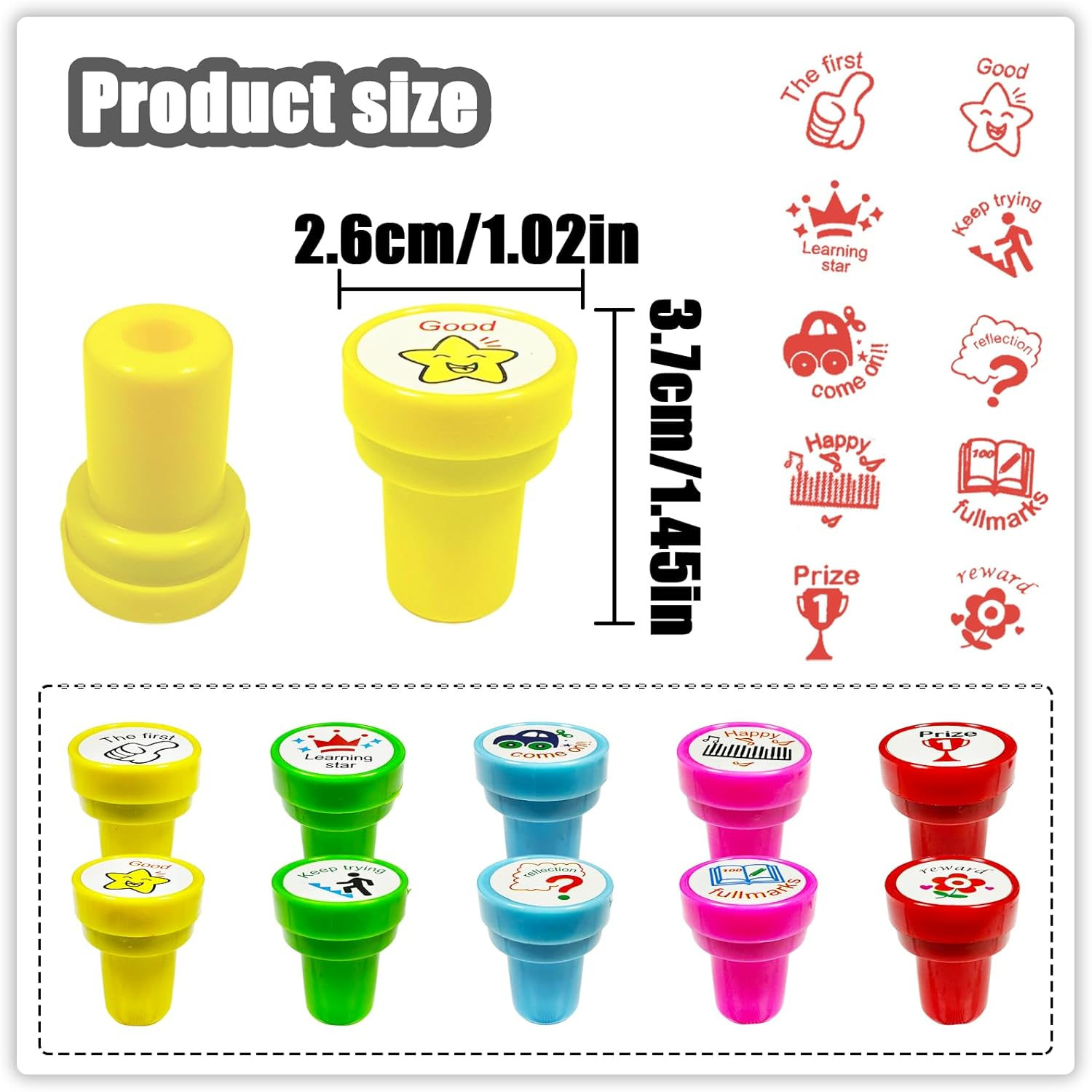 TEAONE Comment Stamps, 10 PCS Motivational Stamps for Homework, Teacher Supplies (Different Kinds) image number 3