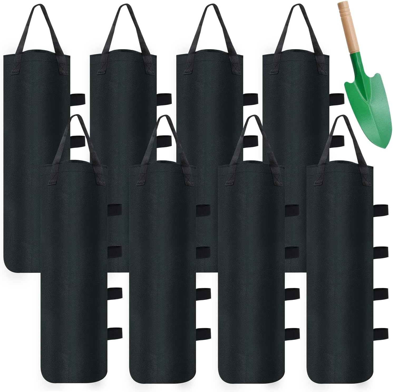 8 Pack Canopy Weights Sand Bags,Extra Large Canopy Sand Bags with Sand Shovel for Windproof Pop up Tent Gazebo Canopy Outdoor Shelter Umbrella Pool Ladder without Sand, Black image number 6