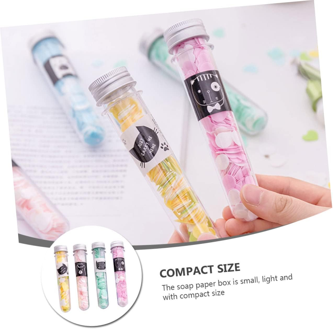 Abaodam 4Pcs Travel Natural Soap Flakes Disposable Soap Paper Portable Bath Flakes for Hands Face image number 2