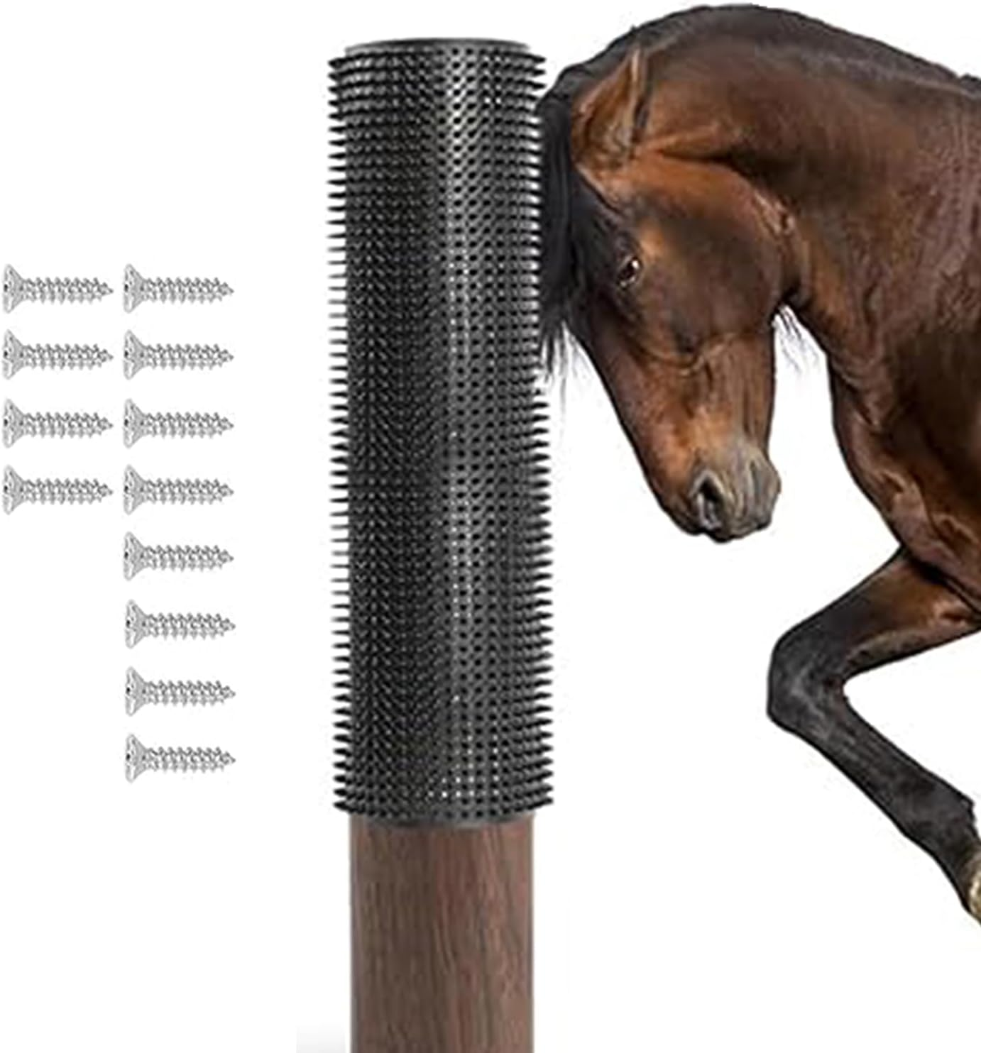 Livestock Brushes for Scratching Post | Soft Touch Livestock Scratch Mat, Reusable Soft Touch Horse Grooming Pillar Mat Farm Animals Massage Helper image number 3