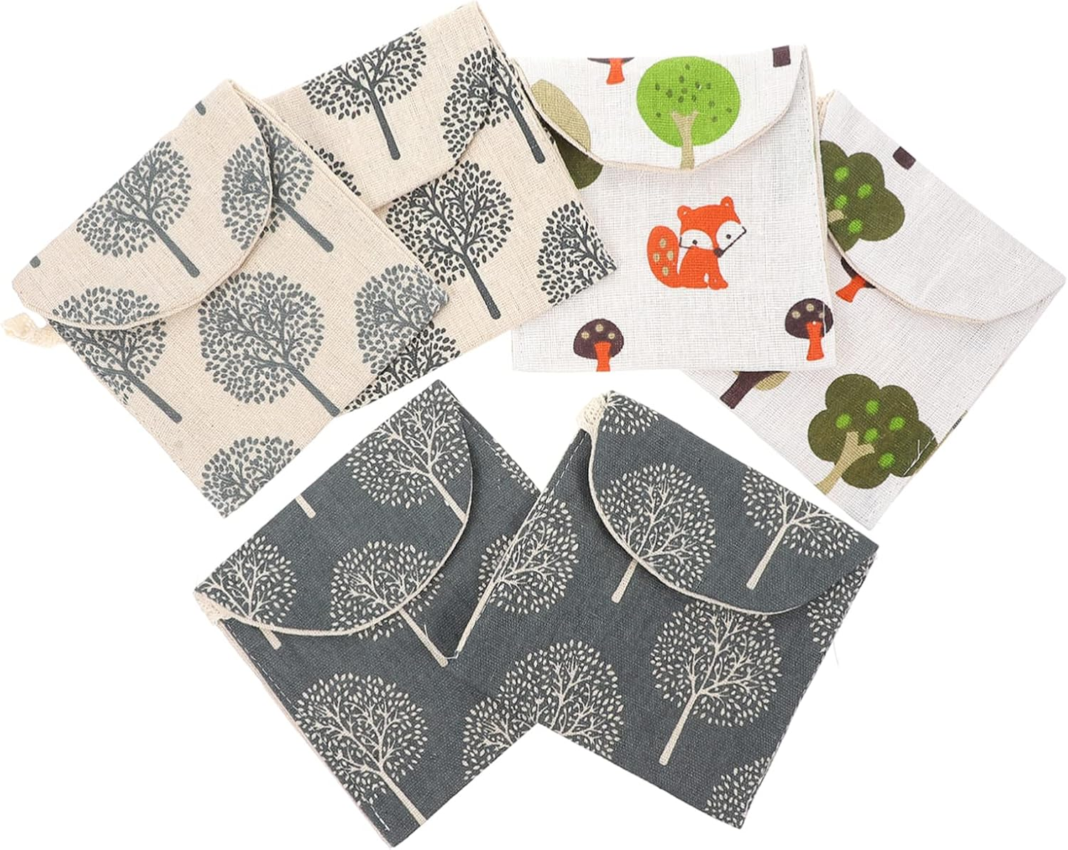 Anneome 6Pcs Sanitary Napkin Case Organizer Creative Pattern Tear Resistant Bag for Women image number 3