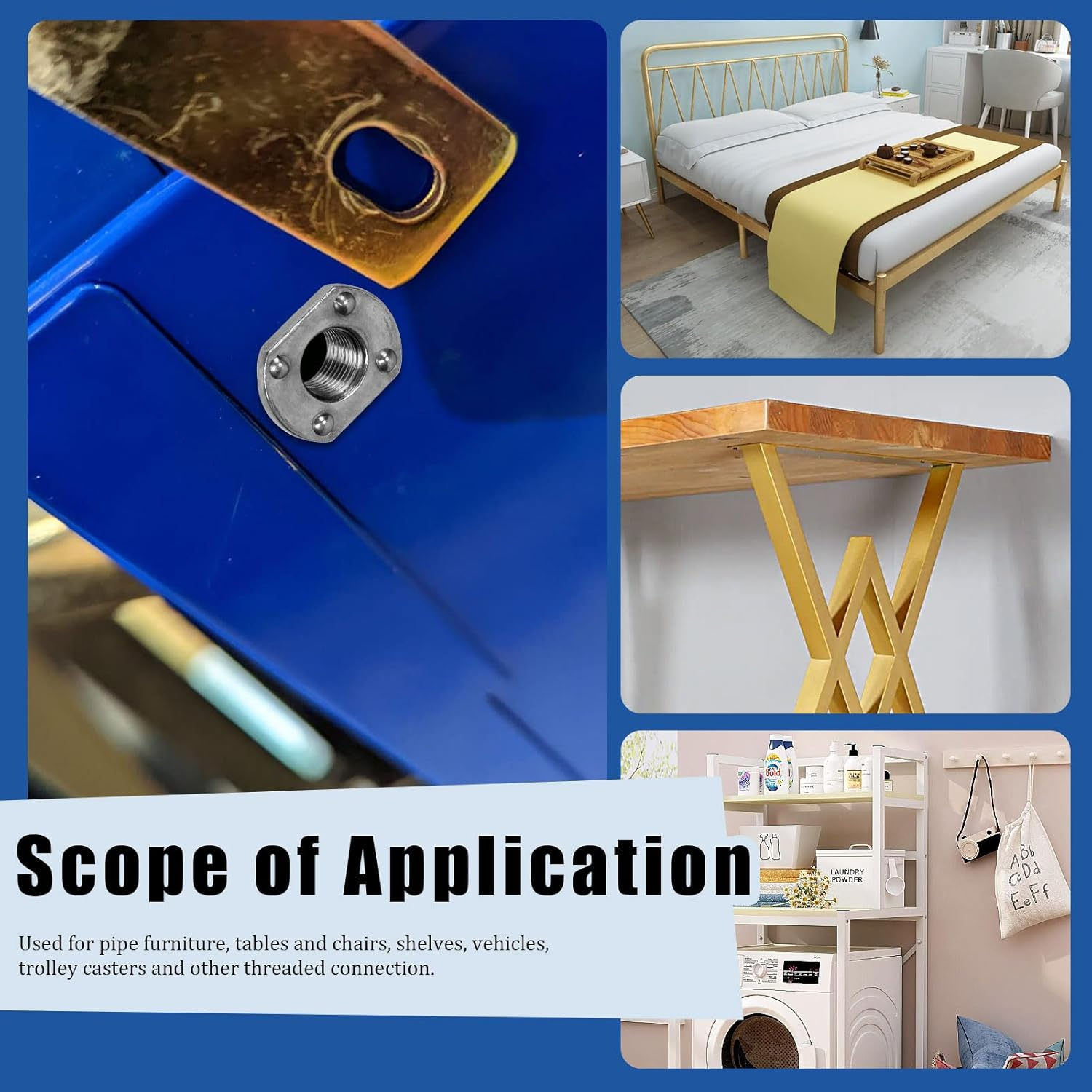 Glarks 32Pcs Weld Nuts Set, M6 M8 M10 M12 Tab Base UNC Carbon Steel Machine Screw T-Nuts 2 Projection 4 Projection for Furniture Vehicles Caster Industry Machine image number 4