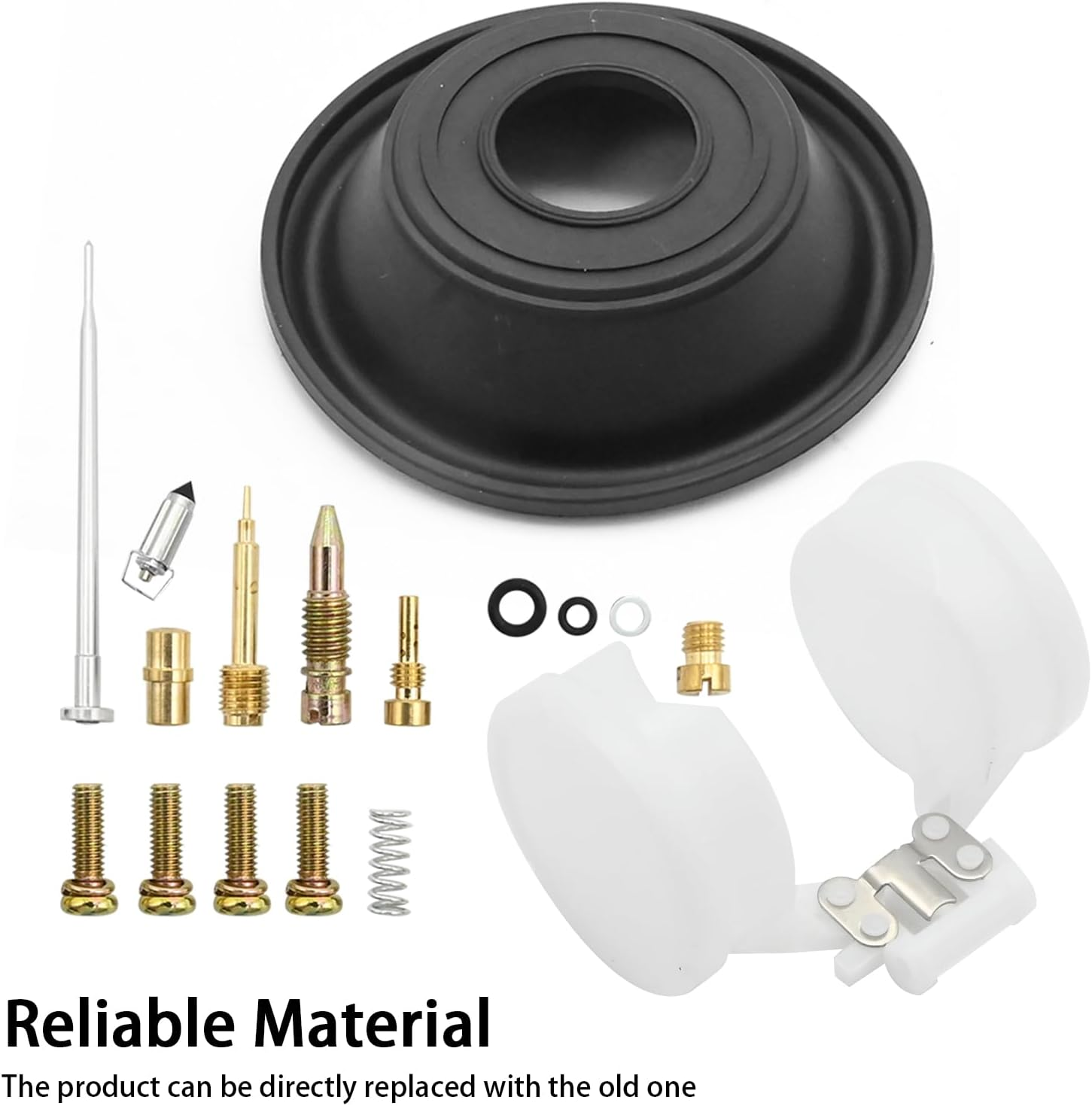 2Pcs Carburetor Rebuild Kits Replacement for Kawasaki Ninja EX250 250R 2001 2002 2003 2004 2005 2006 2007 2008 2009 2010 2011 2012 Carb Rebuild Kits with Diaphragm Float image number 1