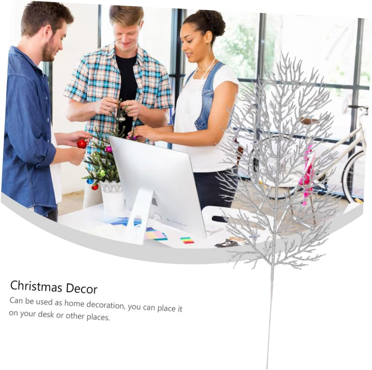 Abaodam 12Pcs Artificial Leaves for Christmas Tree Decoration Creative Imitation Photo Props Festive Atmosphere for Holiday Decor and Autumn Styling image number 6