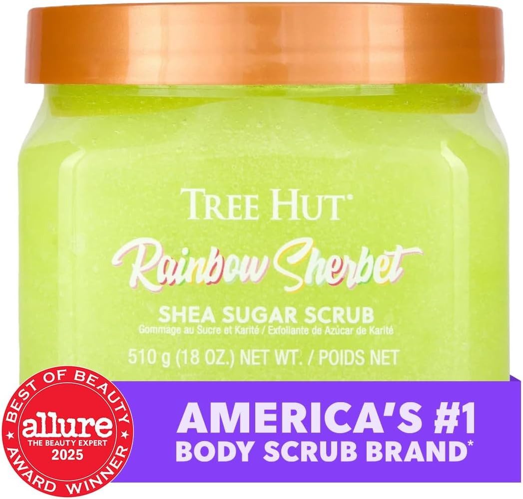 Tree Hut Rainbow Sherbet Shea Sugar Scrub, Exfoliating Body Scrub Removes Dead, Dry Skin for a Soft & Hydrated Feel, Nourishing Essential Body Care, 18 Fl Oz. image number 4