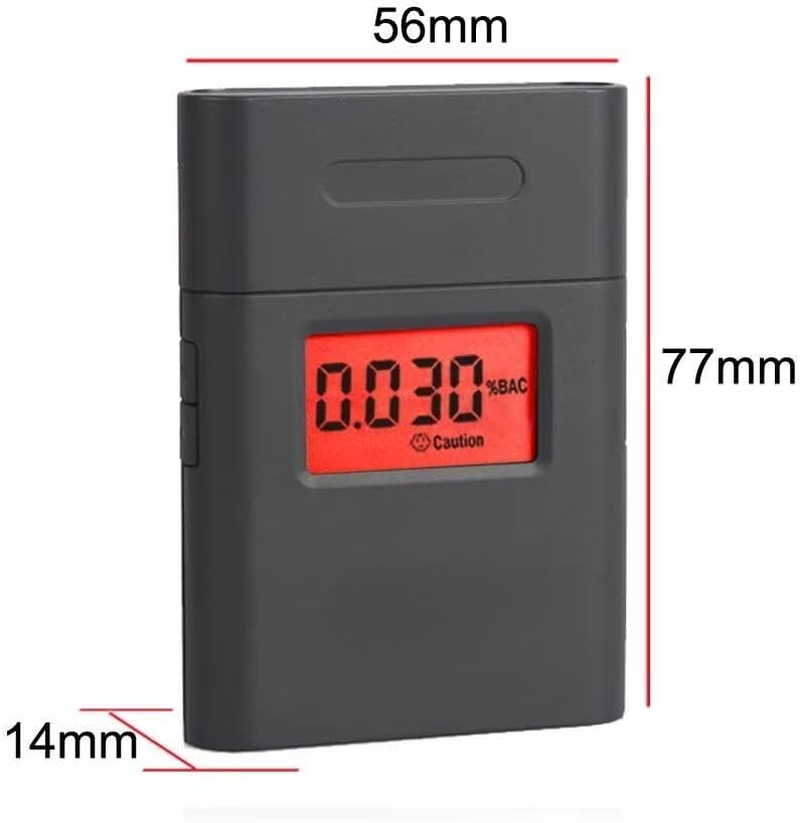 Breathalyzer High Accuracy Alcohol Tester, Portable Breathalyzer with LCD Digital Display for Home Use(5 Mouthpieces) Black